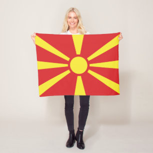 Nordmakedoniens flagga fleecefilt