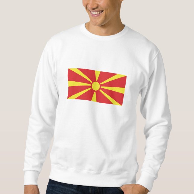 Nordmakedoniens flagga lång ärmad tröja (Framsida)