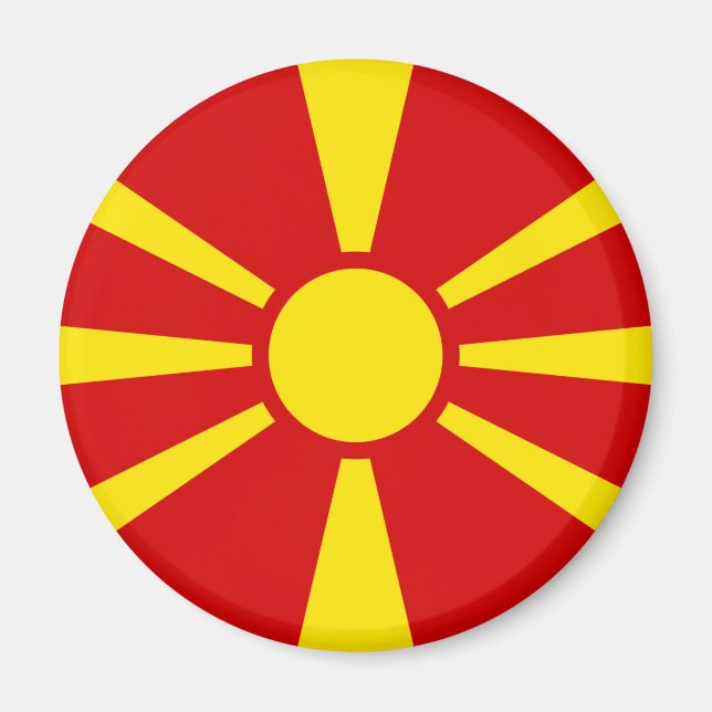 Nordmakedoniens flagga magnet (Framsidan)