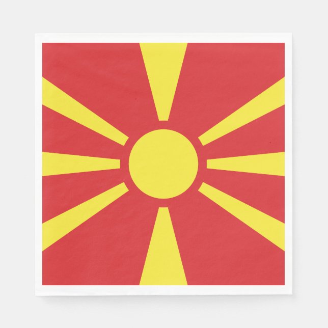Nordmakedoniens flagga pappersservett (Framsidan)
