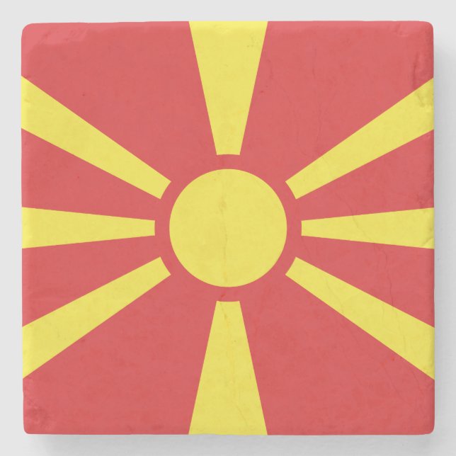 Nordmakedoniens flagga stenunderlägg (Framsidan)