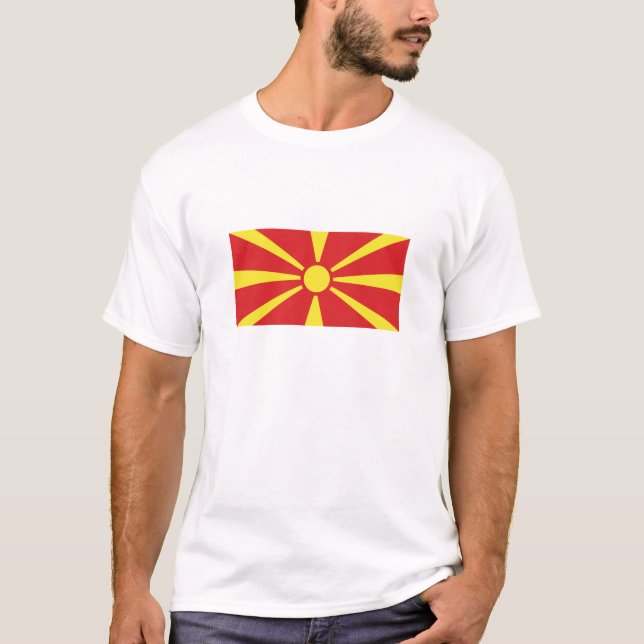 Nordmakedoniens flagga t shirt (Framsida)