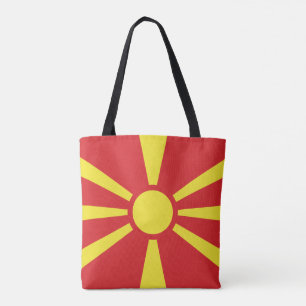 Nordmakedoniens flagga tygkasse