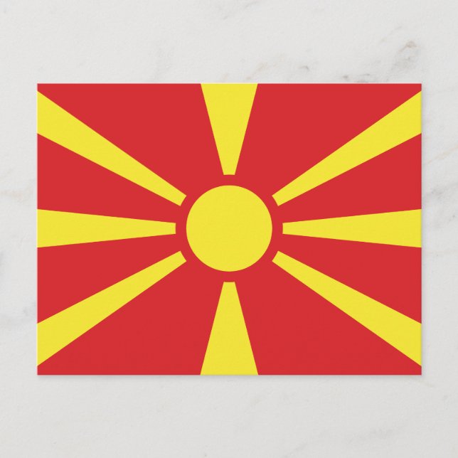 Nordmakedoniens flagga vykort (Framsida)