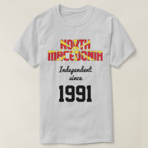Nordmakedoniska Flagga Självständighet Firande T Shirt