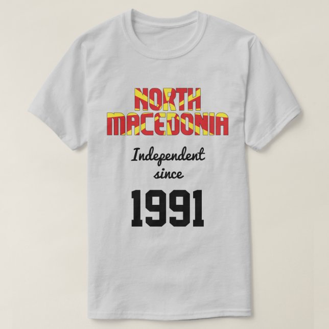 Nordmakedoniska Flagga Självständighet Firande T Shirt (Design framsida)