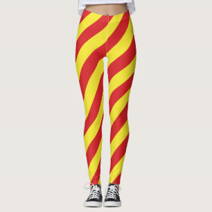 Nordmakedonska Flagga diagonal strimlad Leggings