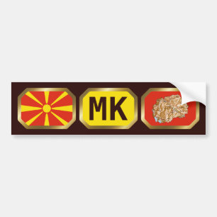 Nordmakedonska Flagga-koden Bumper Sticker Bildekal