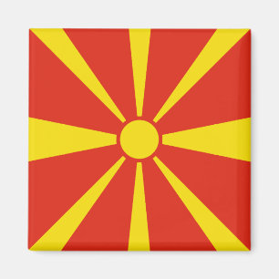 Nordmakedonska Flagga Magnet