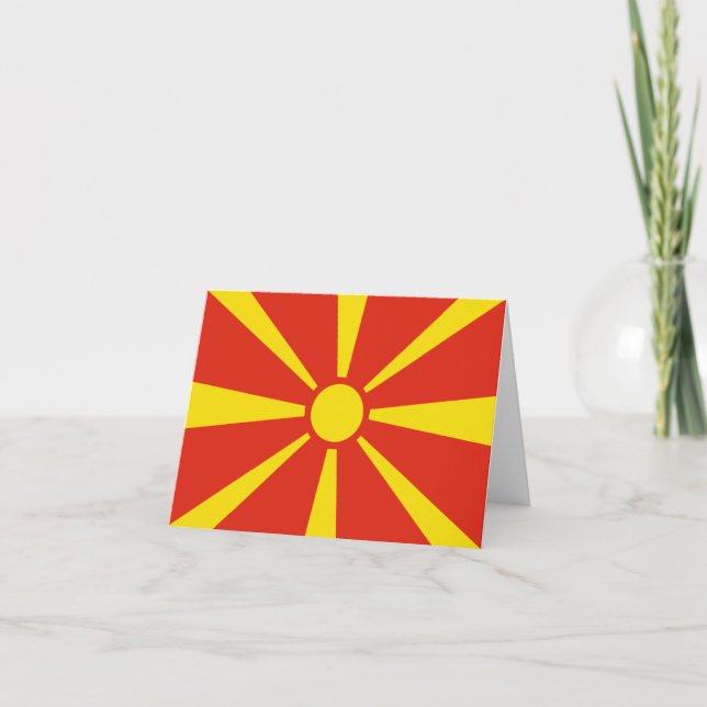 Nordmakedonska Flagga Notecard Kort (Framsida)