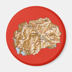 Nordmakedonska Kartan Magnet