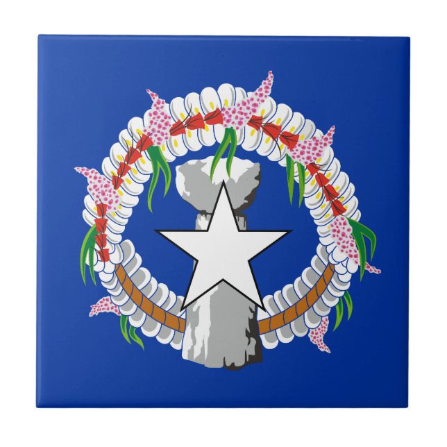 Nordmarianernas flagga kakelplatta (Framsidan)