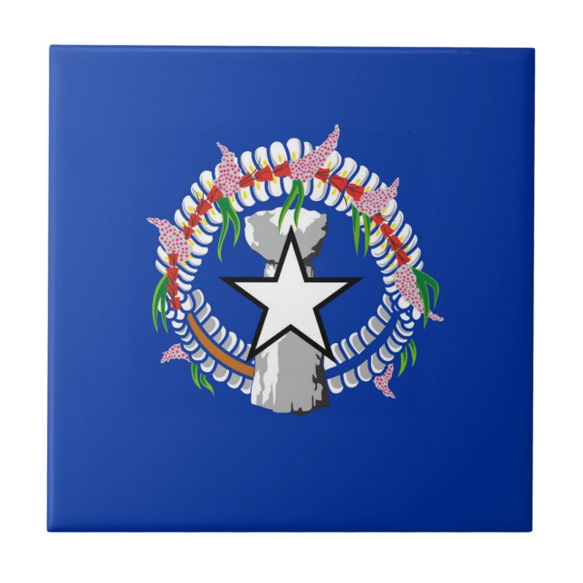 Nordmarianernas flagga kakelplatta (Framsidan)