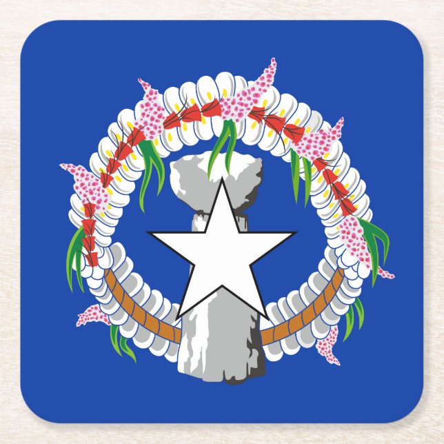 Nordmarianernas flagga underlägg papper kvadrat (Framsidan)