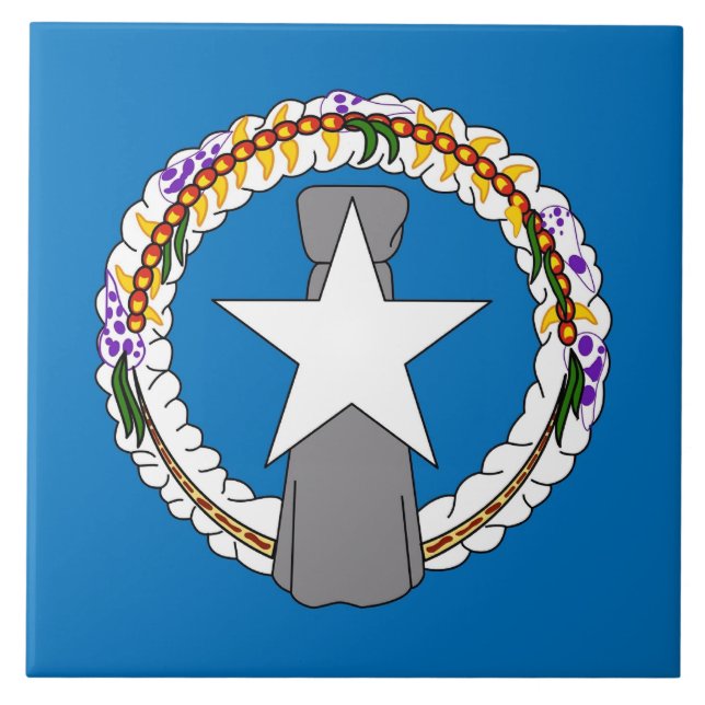 Nordmarianöarnas Flagga Tile Kakelplatta (Framsidan)