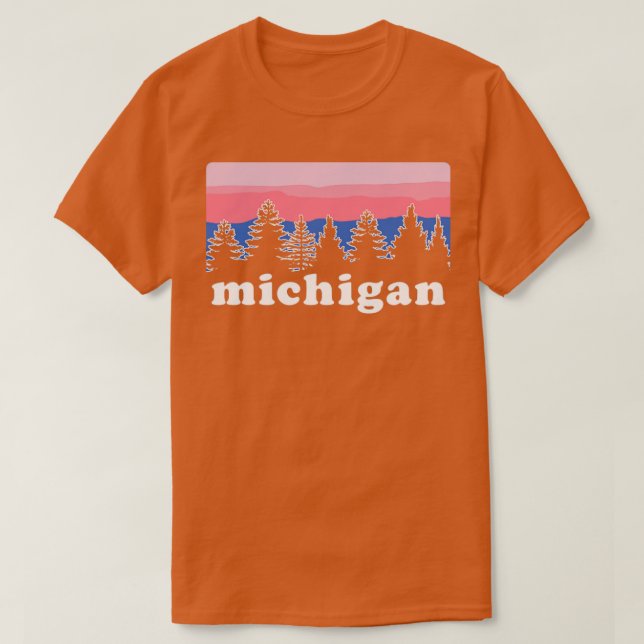 NordMichigan Gräs Träd Sunset T Shirt (Design framsida)