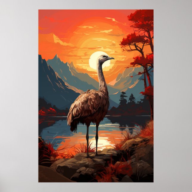 Nordön Moa Poster | Videospel Stil | Uniqu (Framsidan)
