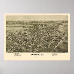 NordÖster, PA Panoramic Karta - 1896 Poster