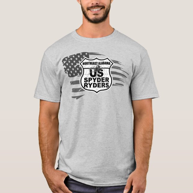 Nordöstra Alabama-kapitlet - Tattrat Flagga bw T Shirt (Framsida)