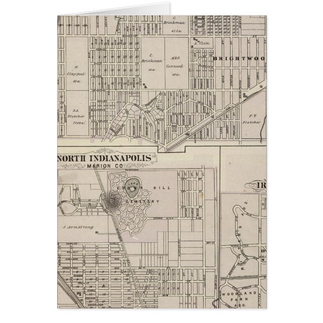 Nordöstra delen av Indianapolis Hälsningskort (Framsidan)