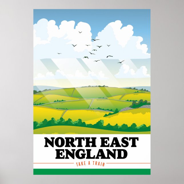 Nordöstra England resaffisch. Poster (Framsidan)
