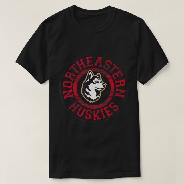 Nordöstra Huskies Showtime White Officiellt Lic T Shirt (Design framsida)