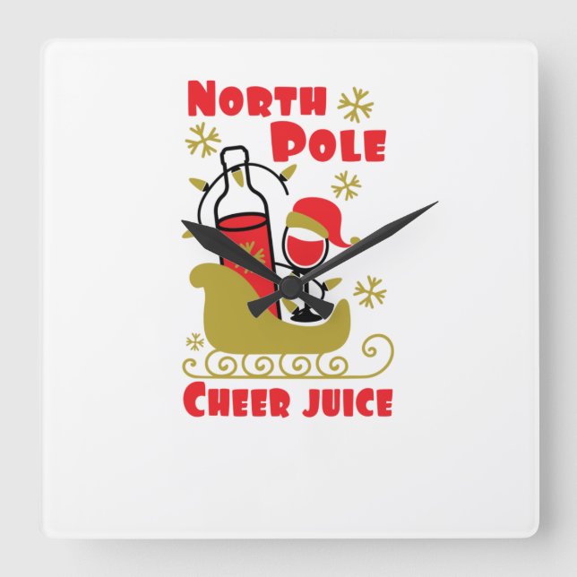 NordpolCheer-saft Fyrkantig Klocka (Framsida)