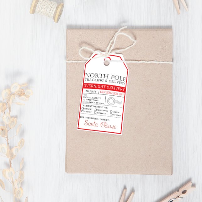 Nordpolen Jultomten Leveransjul jul Presentetikett (Skapare uppladdad)