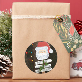 Nordpolen jultomten Träd Ljus Runt Klistermärke