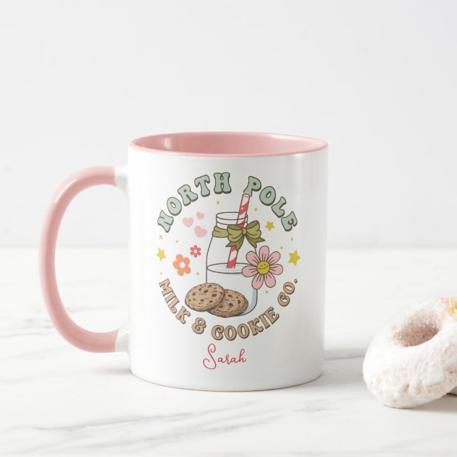 Nordpolen Mjölk och Cookie Co. Jultomten-kaffe Mugg (Med munk)