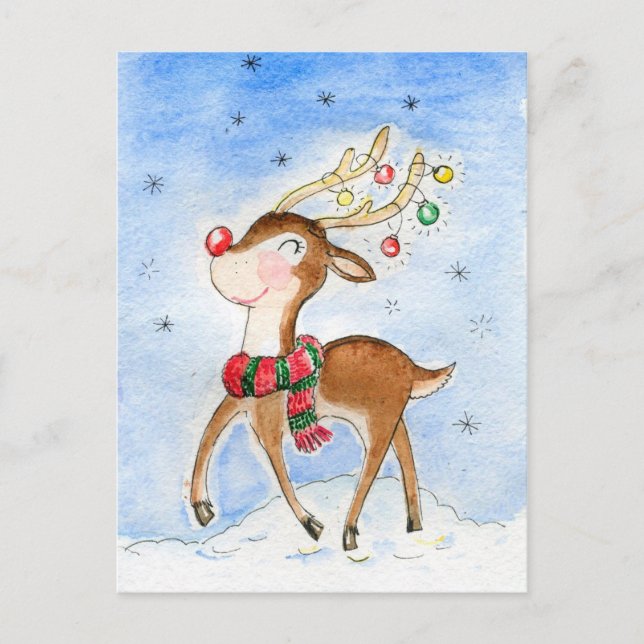 Nordpolen Reindeer Vykort (Framsida)