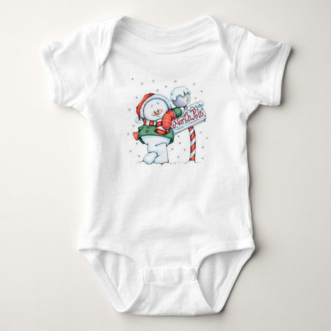 Nordpolen Snögubbe T Shirt (Framsida)