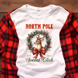 Nordpolen Social Klubb Vintage jul T Shirt<br><div class="desc">Stå emot Nordpolens magi med den vintage-inspirerade Klubben "Nordpolen Social"! Den här skjortan inbjudan du går med en exklusiv klubb helgdag entusiaster. Formmets nostalgiska charm och klassiska typografi framkallar julstämningen, skapar det perfekt för dem som vårdar traditionen och kärlek all sak. Bära det till helgdag, festliga evenemang, eller bara för...</div>