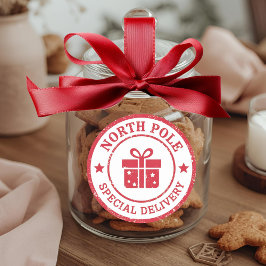 Nordpolen Specialleverans Vintage Julpresent Runt Klistermärke