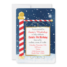 Nordpolen Tecken Jul Evenemang Party Inbjudan