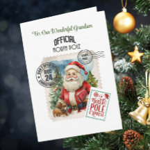 Nordpolen Vintage Tomte 5" x 7" Vikbart Kort