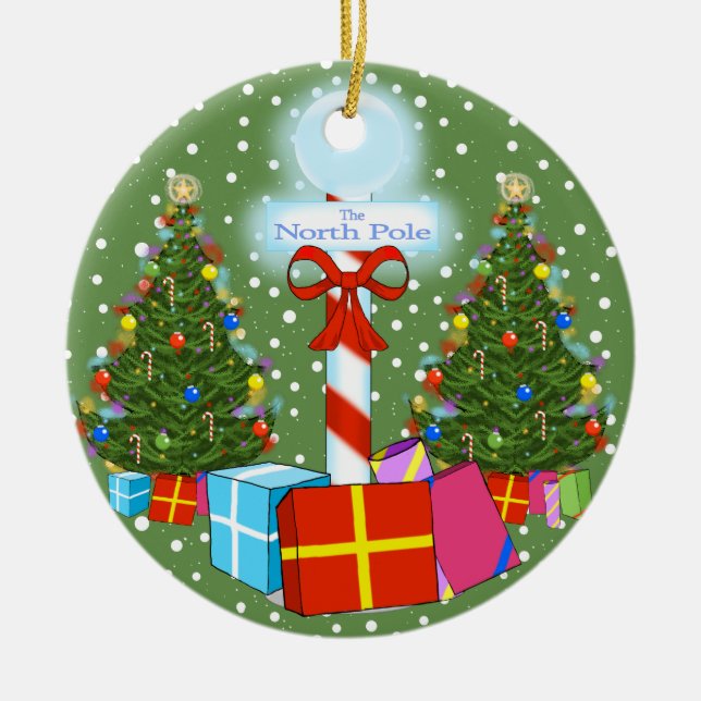 Nordpolenjulprydnad Julgransprydnad Keramik (Framsidan)