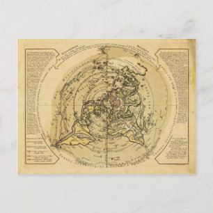 Nordpolens centralvärldskarta (1756) vykort