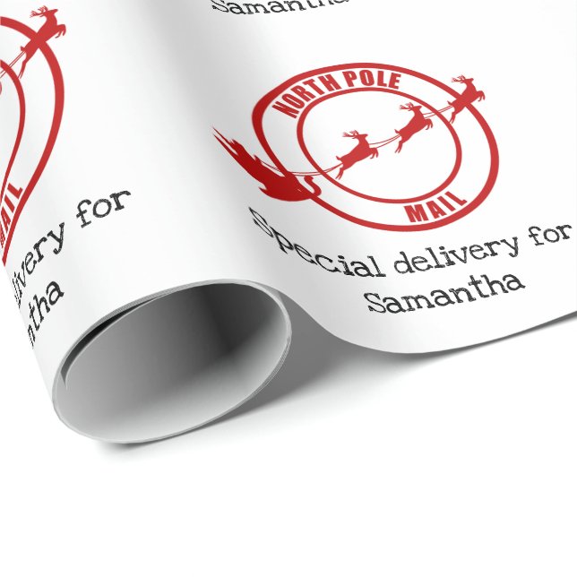 Nordpolens jultomte, jultomte presentpapper (Rullad Hörn)