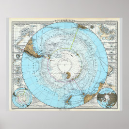 Nordpolens tyska karta (1891) poster