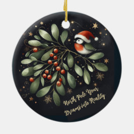 Nordpolera dina drömmar i verkligheten julgransprydnad keramik