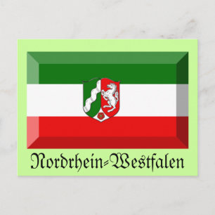 Nordrhein-Westfalen Flagga Gem Vykort