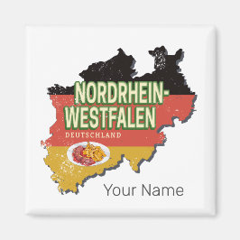 Nordrhein-Westfalen Tyskland Retro NRW Souvenir Magnet