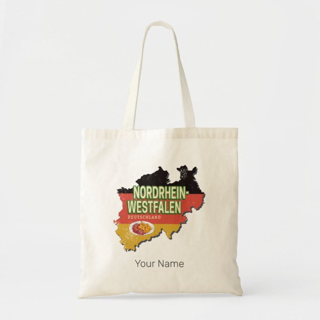 Nordrhein-Westfalen Tyskland Retro NRW Souvenir Tygkasse (Framsidan)