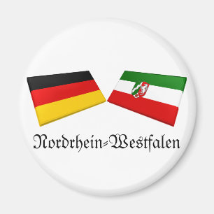 Nordrhein-Westfalen Tysklandflagga belägger med Magnet