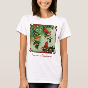 Nordröda kardinaler och Holly T Shirt