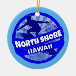 Nordshore Hawaii blue surfer logotyp ornament