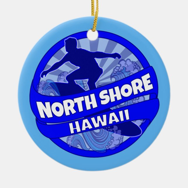 Nordshore Hawaii blue surfer logotyp ornament (Framsidan)