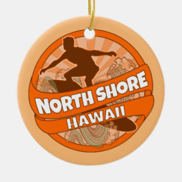 Nordshore Hawaii orange surfer logotyp ornament