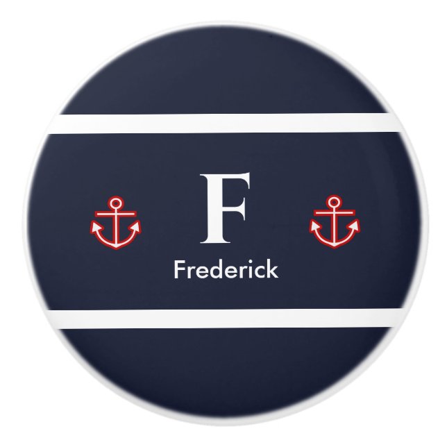 Nordsjön Blå vit Rand dryck Coas Knopp (Framsidan)